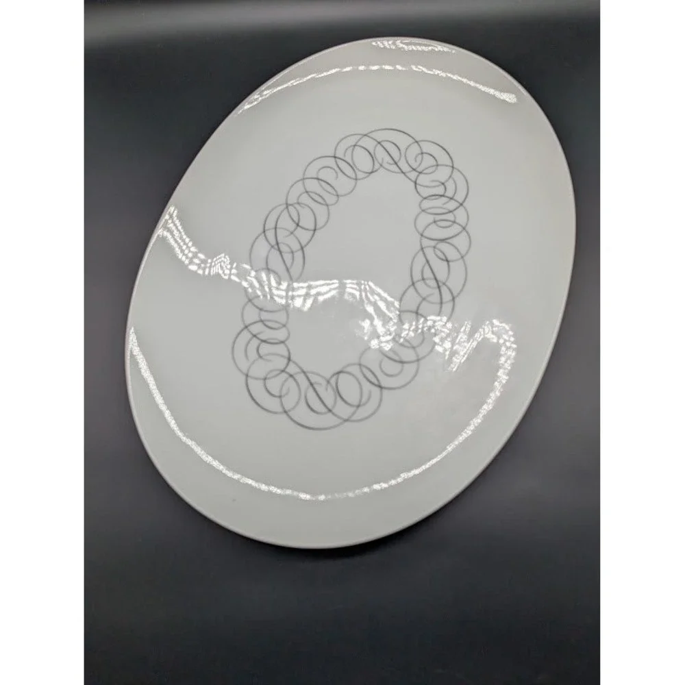 Raymond Loewy Continental China Script Oval Serving Platter 17